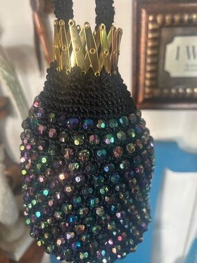 Vintage Beaded & Crochet Bag
